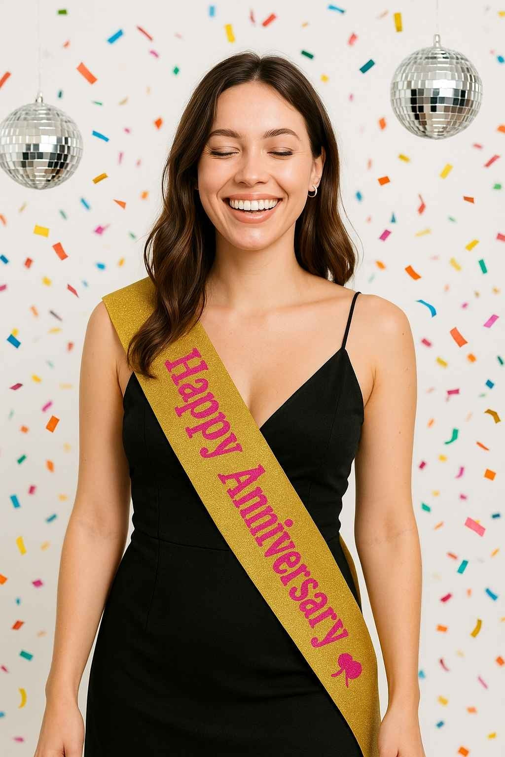 Happy Anniversary Sash | Anniversary Celebration Party Sash for Couples