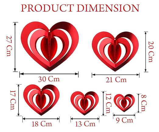 3D Love Heart Shape Hanging