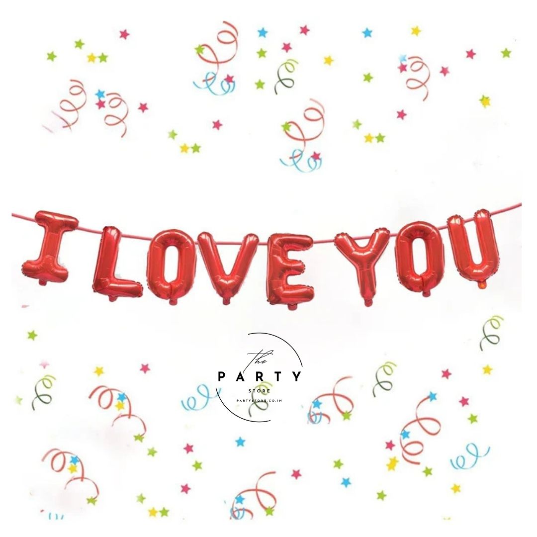 I Love You Foil Balloon For Decoration | Anniversary Love Decoration