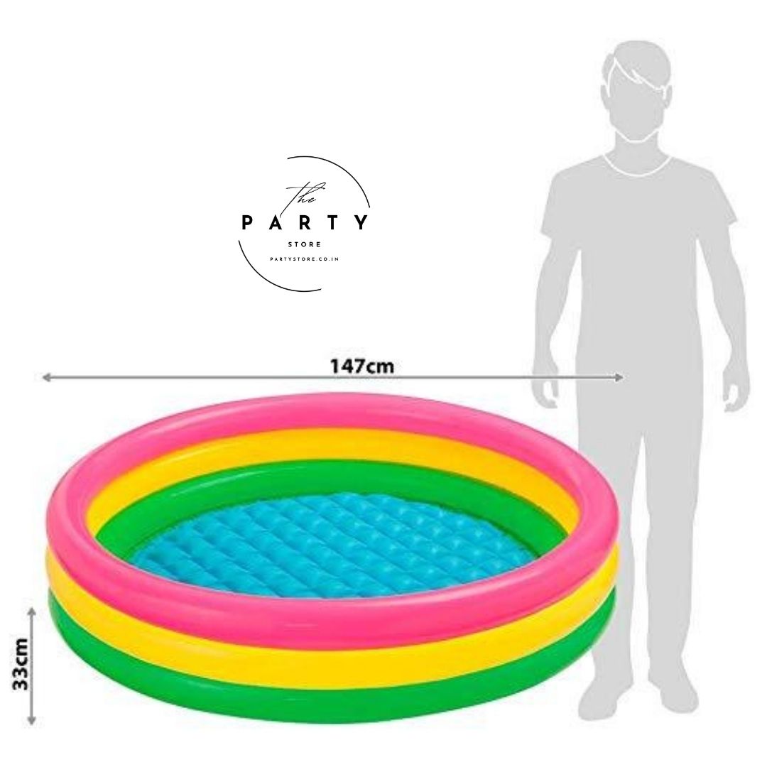 Inflatable Water Pool PVC Non-Slip Foldable Baby Bathtub 3 Rings Swimming Pool