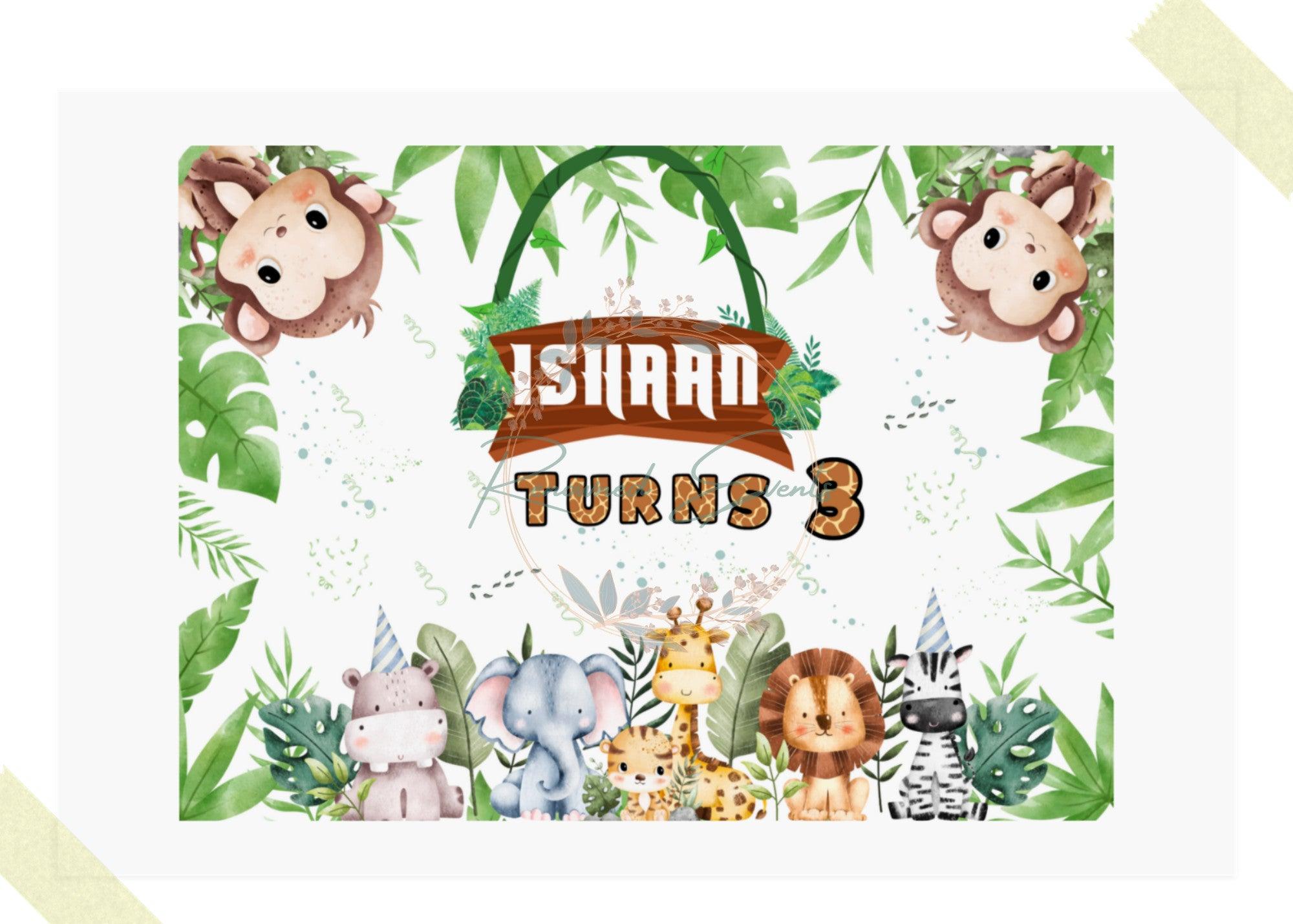 Jungle Theme backdrop for kids Theme party - The Party Store