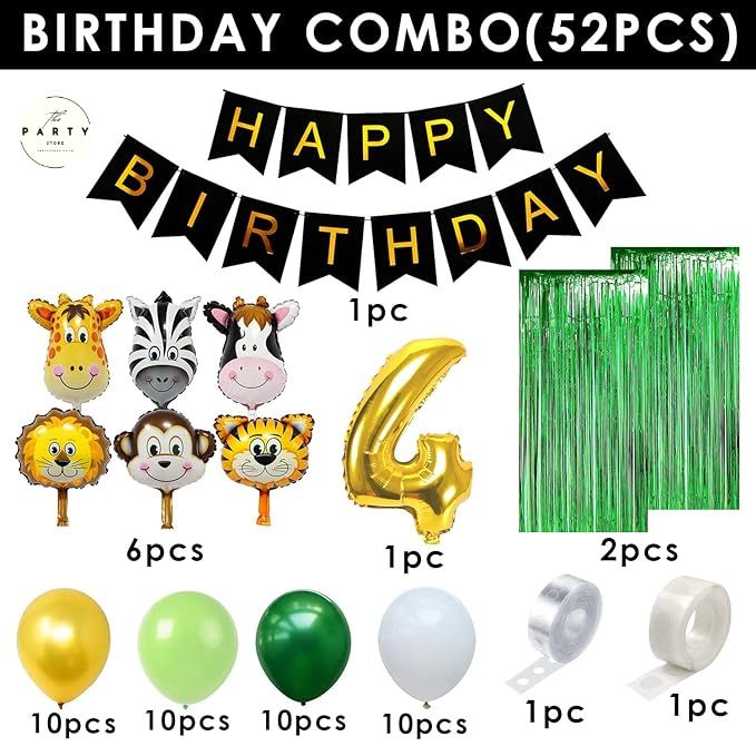 Jungle theme Balloon Kit 52Pcs Birthday Decoration