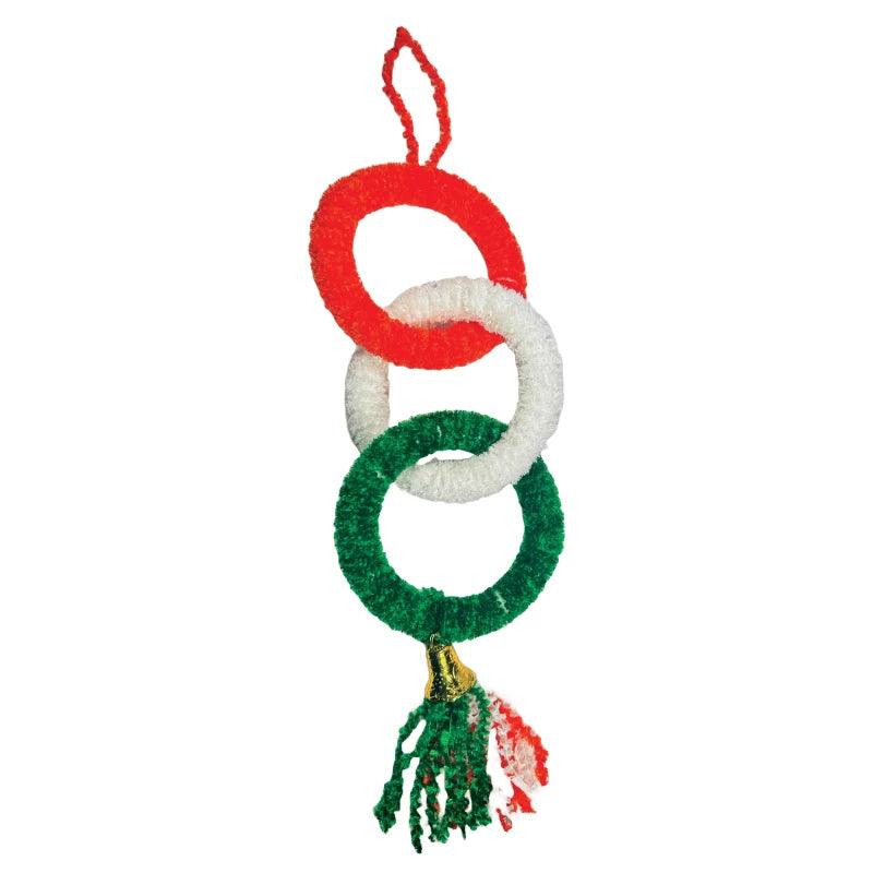 Tricolor Patriotic Metal and Fur Rings Wall Decor and Hanging - The Party Store