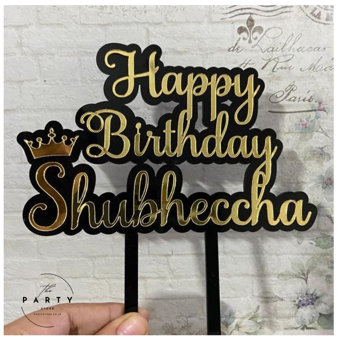 Happy Birthday Cake Topper with Name