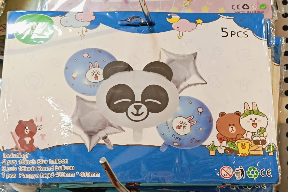 Panda Theme Foil Balloons set of 5