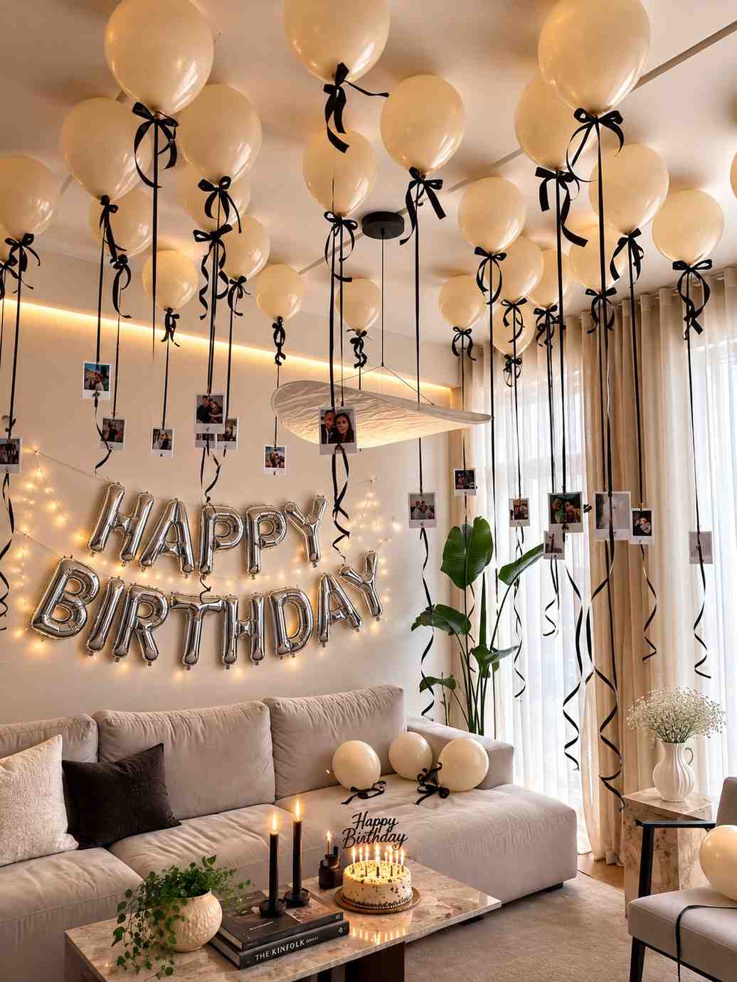 Premium Birthday Room Decor with Balloons, Photos & Ribbon Bows | Party Store