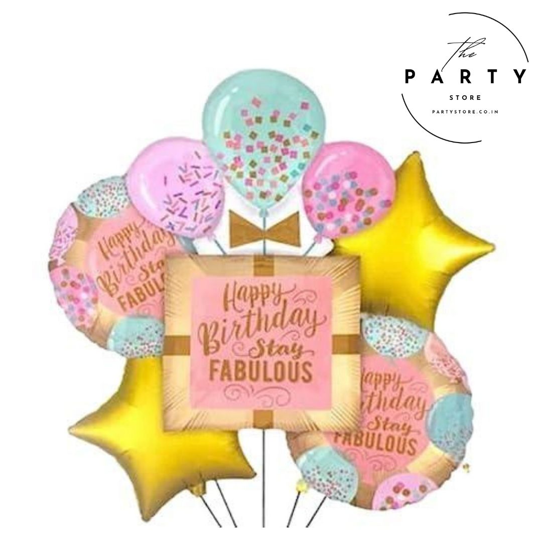 Happy Birthday 5 in 1 Helium Balloons Bouquet Set of 5