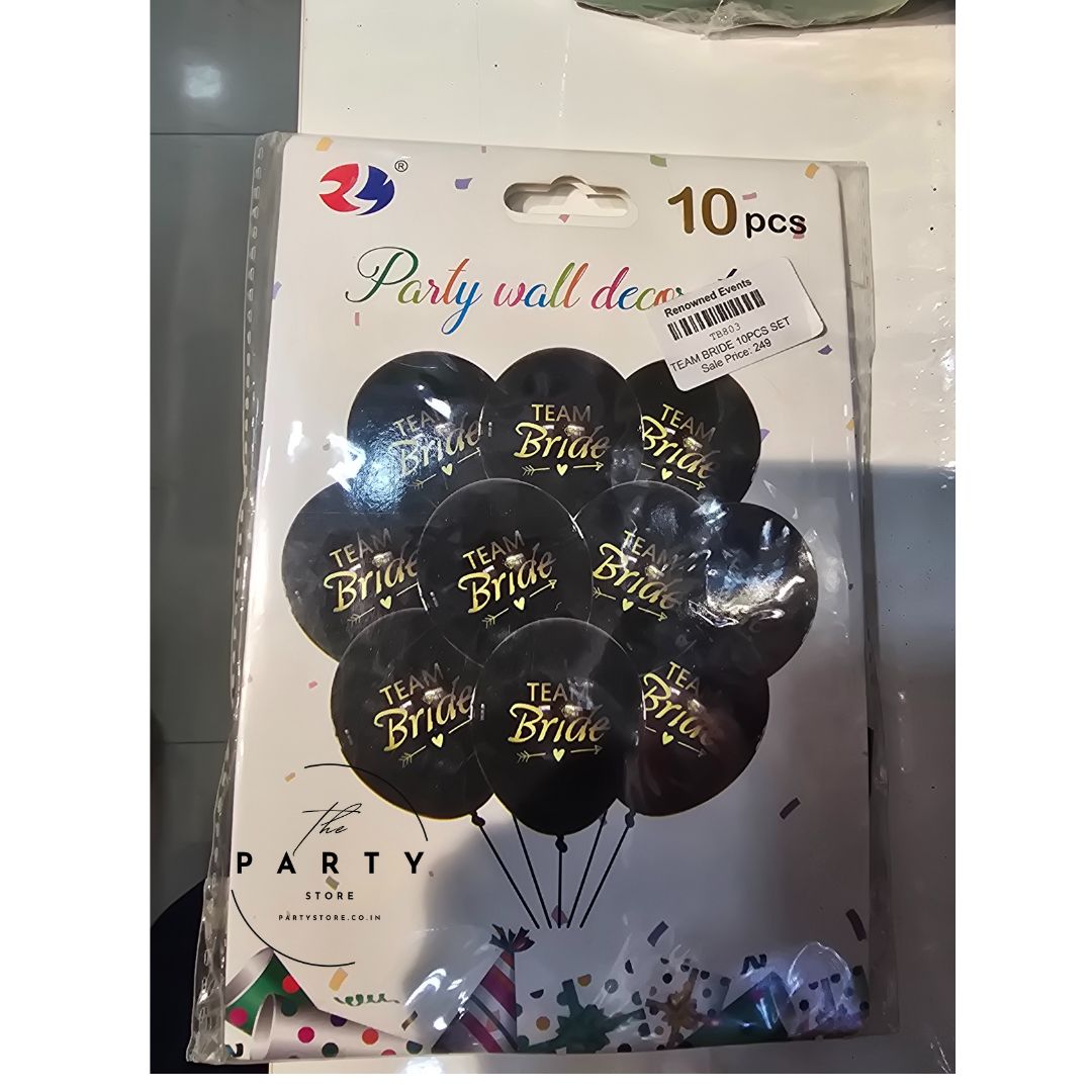 Team Bride Balloons set of 10