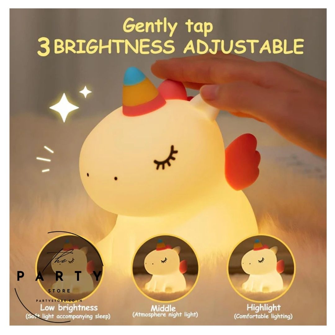 Unicorn Night Lamp Rechargeable with 3 Level Brightness