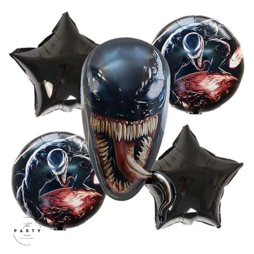 Venom Theme Avengers Foil Balloons for Birthday (Pack of 5Pcs)