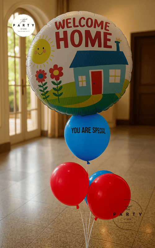 Welcome Home Balloon Bouquet – Colorful Balloon Gift