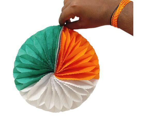 Tricolor Indian Flag Honeycomb Ball for Decor - The Party Store