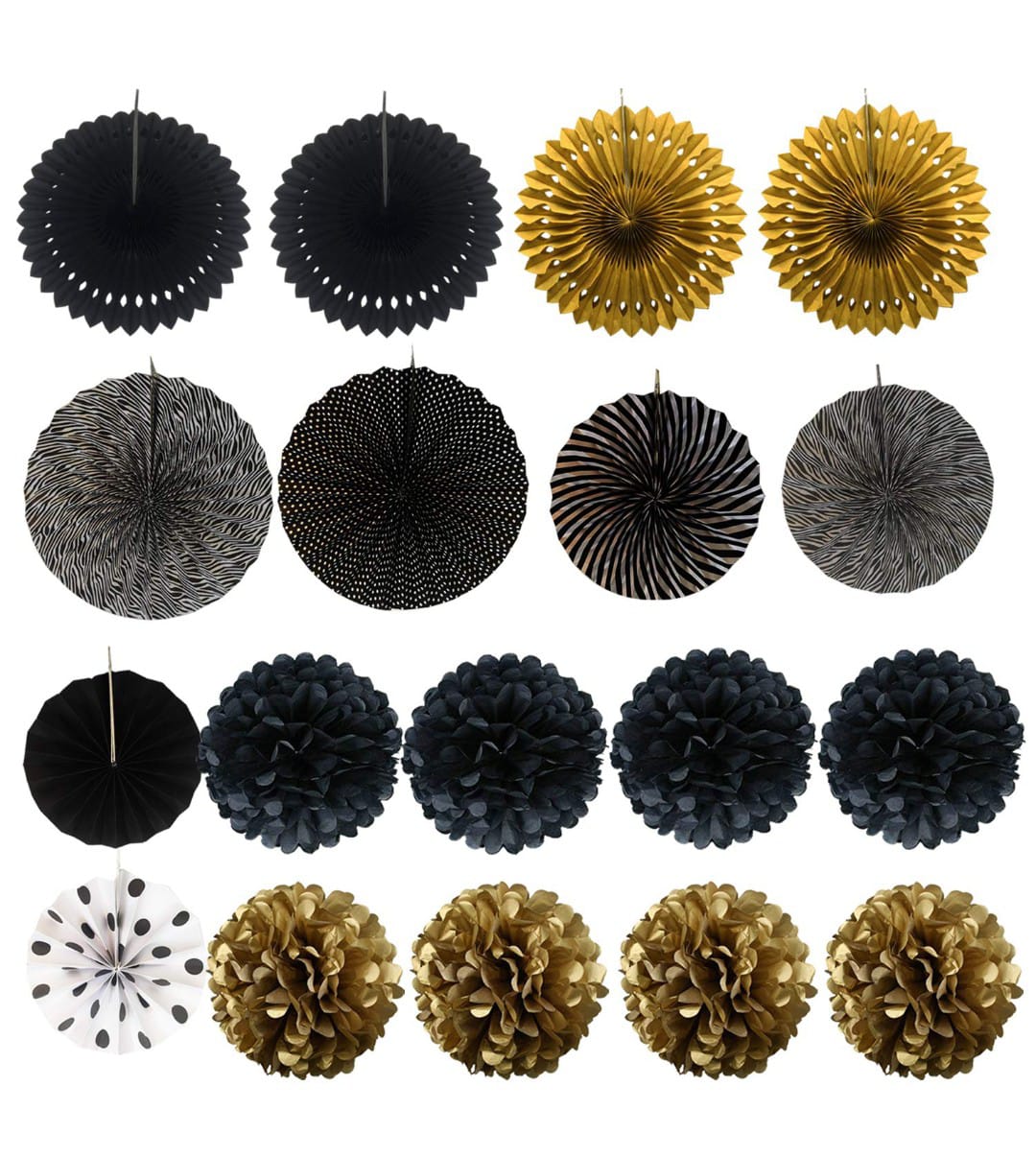Paper Fans for Decoration Kit Set Of 23