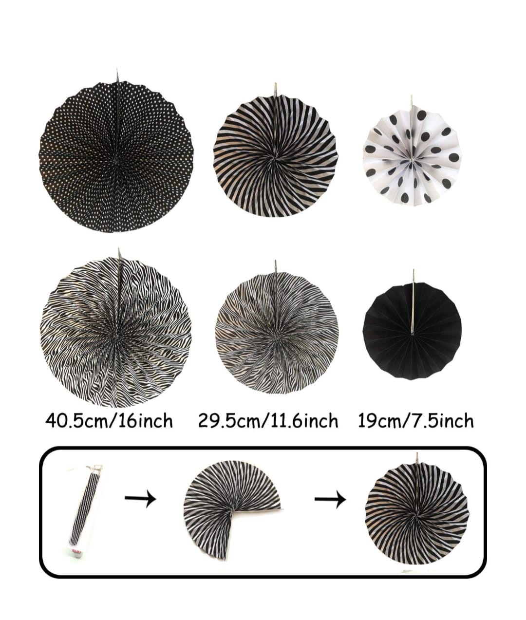 Paper Fans for Decoration Kit Set Of 23