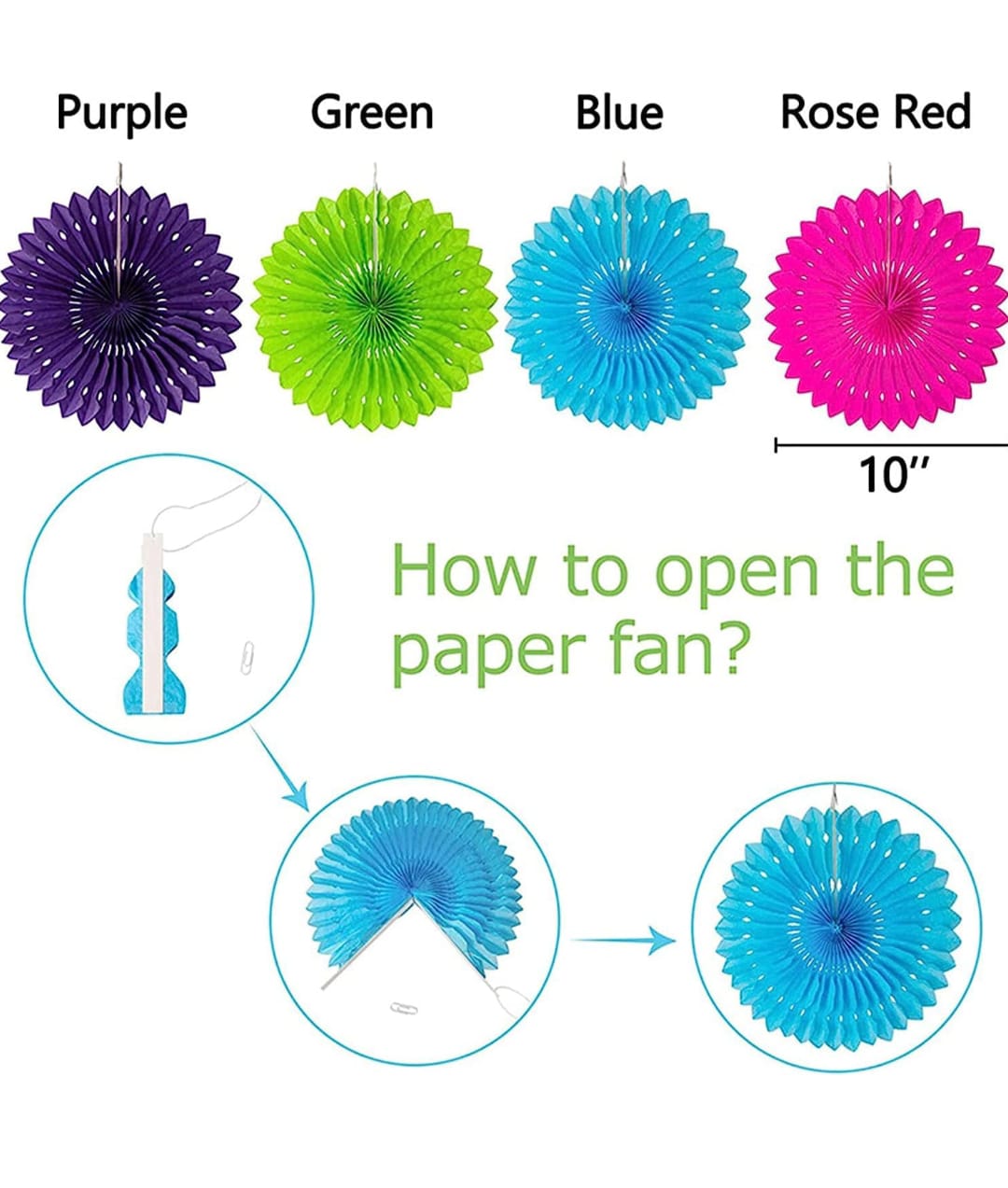 Paper Fans for Decoration Kit Set Of 23