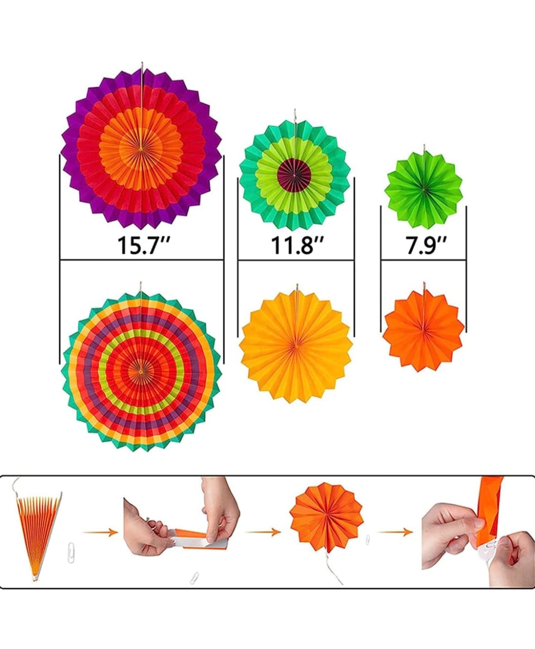 Paper Fans for Decoration Kit Set Of 23