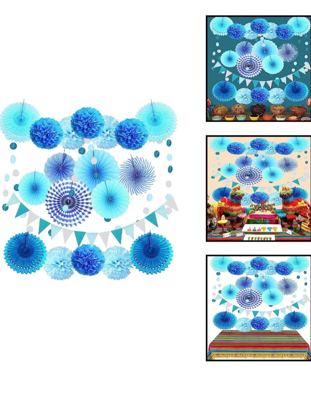 Paper Fans for Decoration Kit Set Of 23