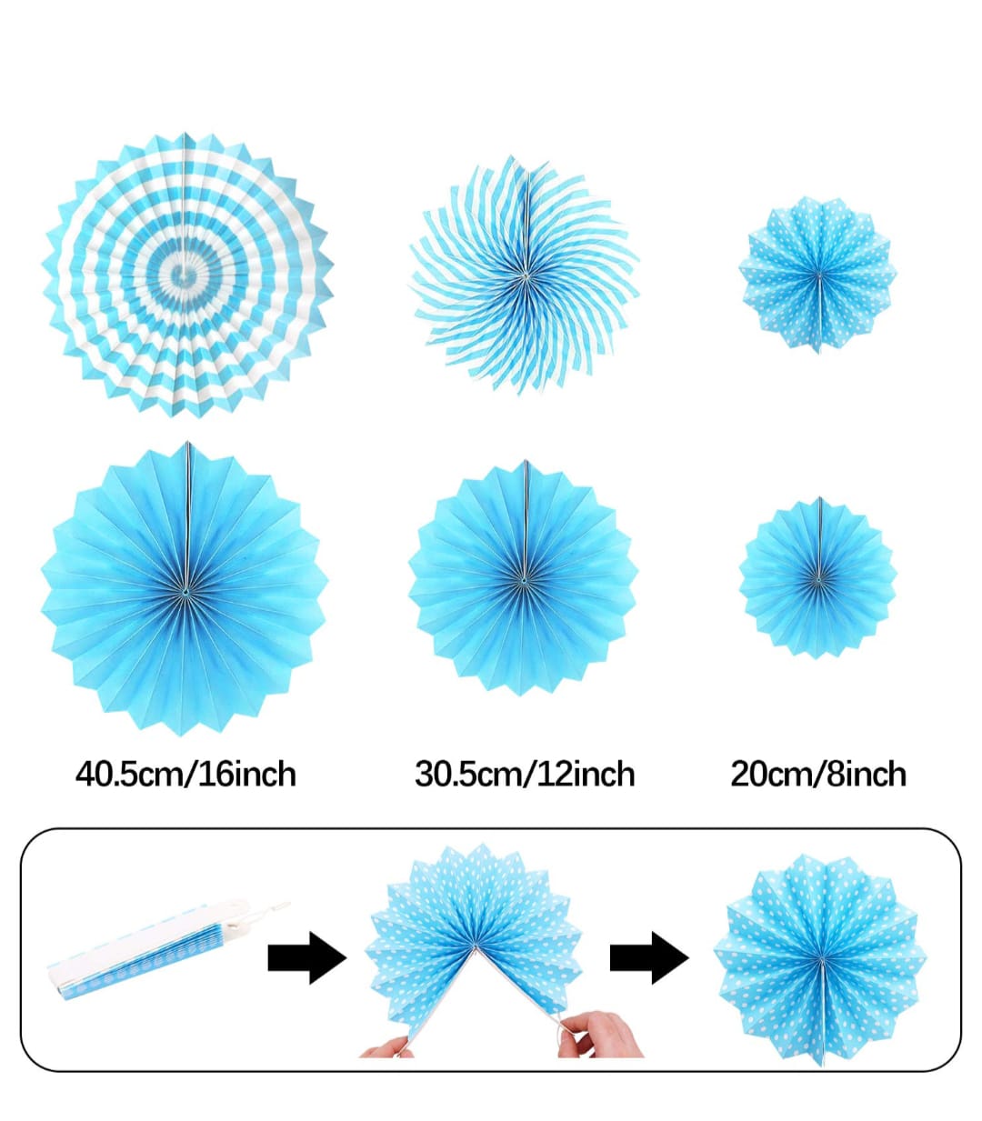 Paper Fans for Decoration Kit Set Of 23