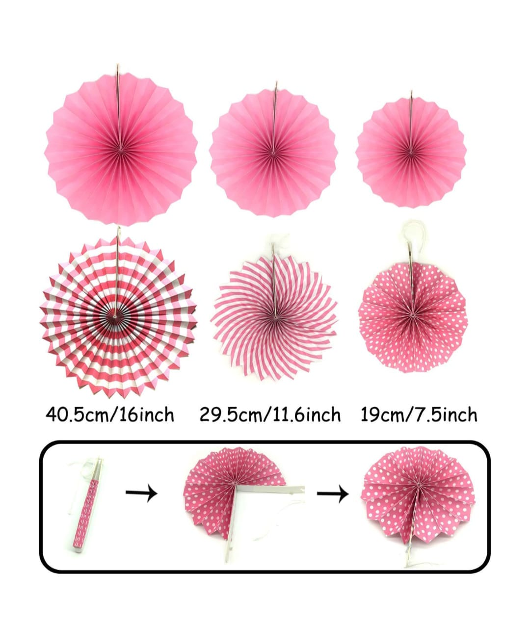 Paper Fans for Decoration Kit Set Of 23