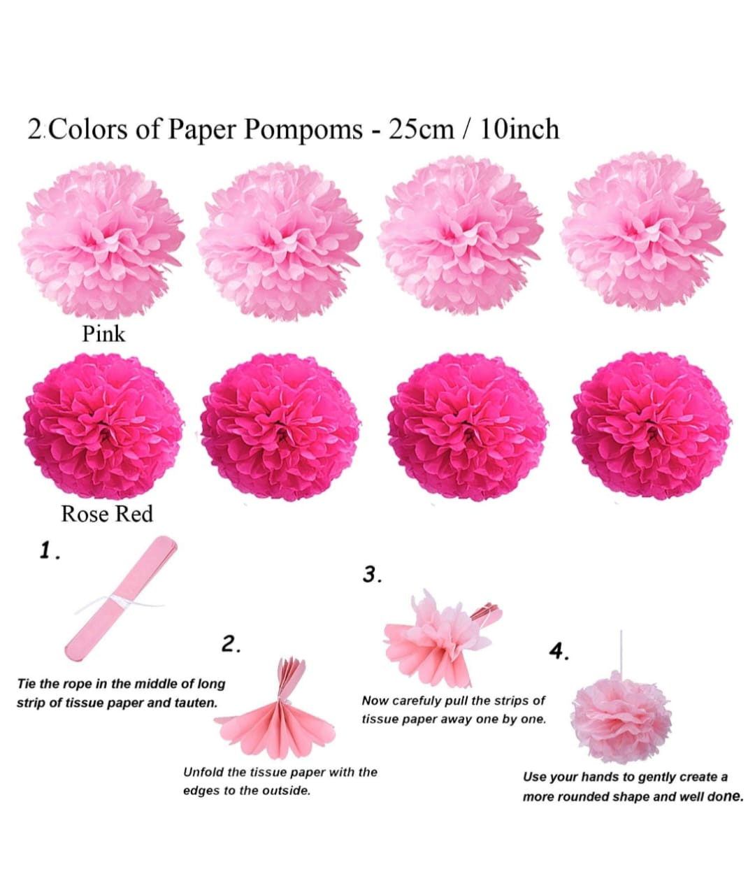 Paper Fans for Decoration Kit Set Of 23