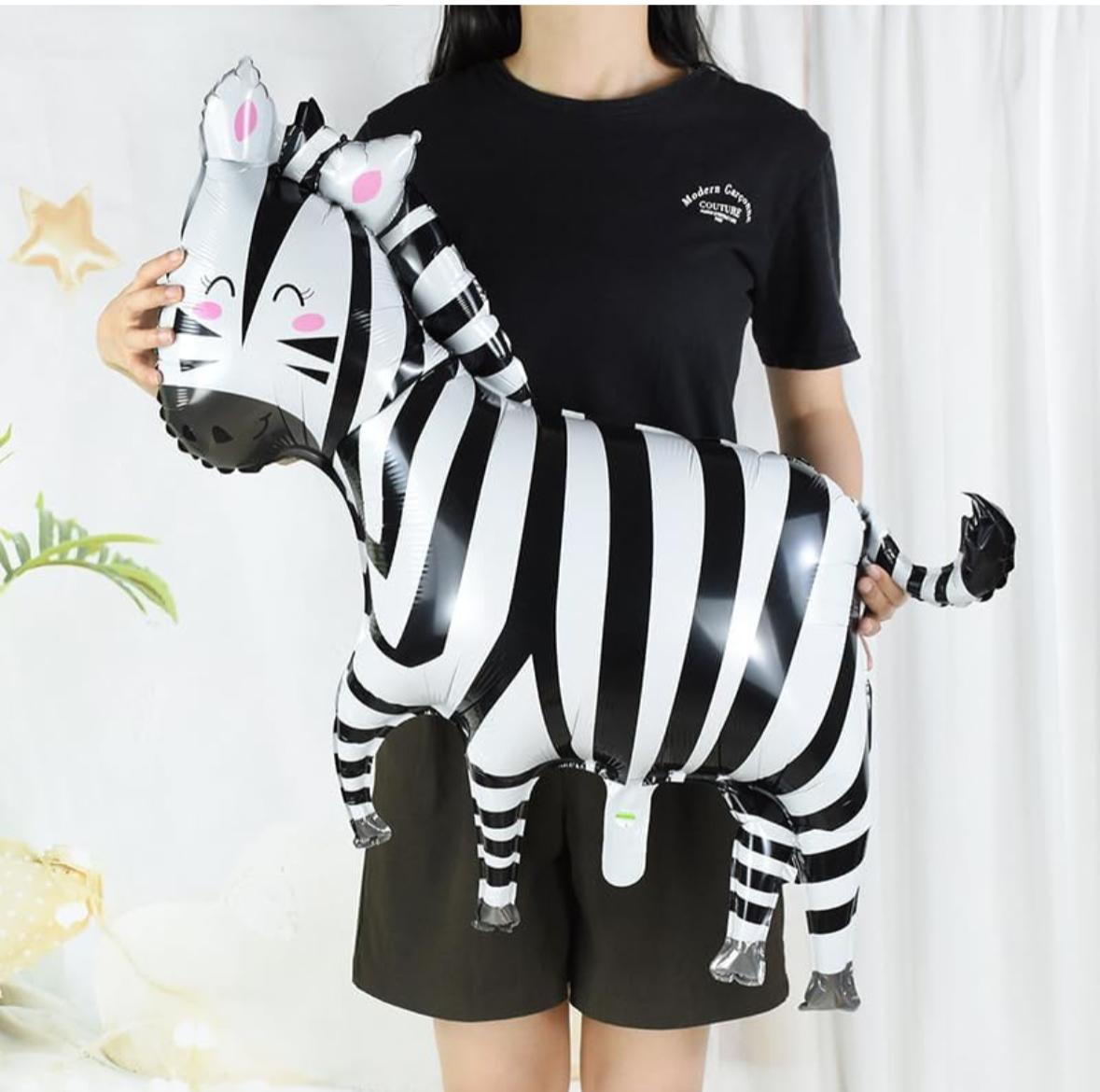 Zebra Foil Mylar Balloons for Kids' Boys Animals Theme Birthday Party Single Foil
