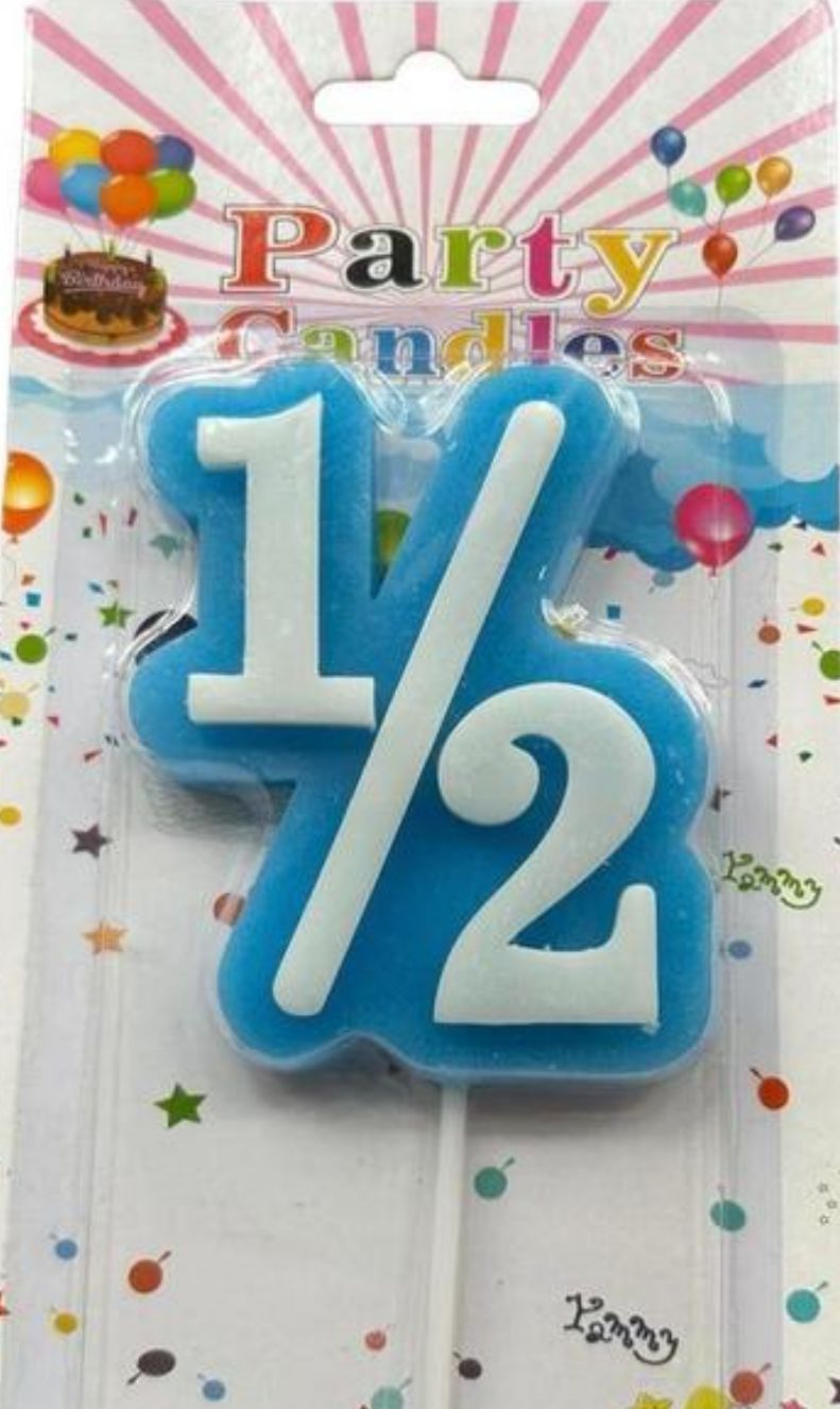 Half Birthday Candle Half 1/2 Year Old Cake Topper for Baby&