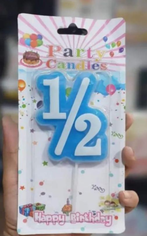 Half Birthday Candle Half 1/2 Year Old Cake Topper for Baby&