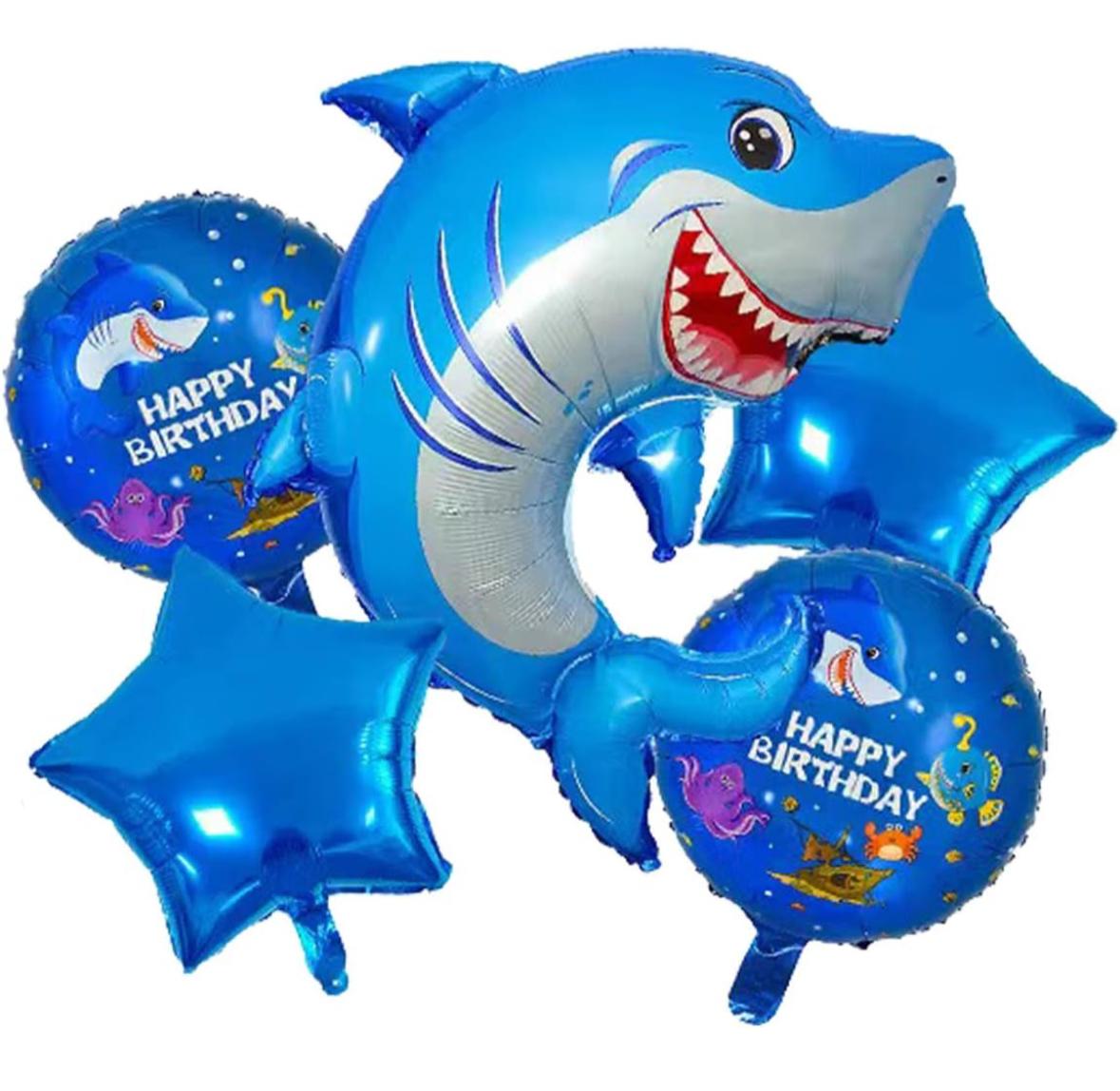 Shark Foil Balloons Under The Sea Party Decorations for Ocean Shark Theme Party Decoration Mylar Foil Shark Balloon