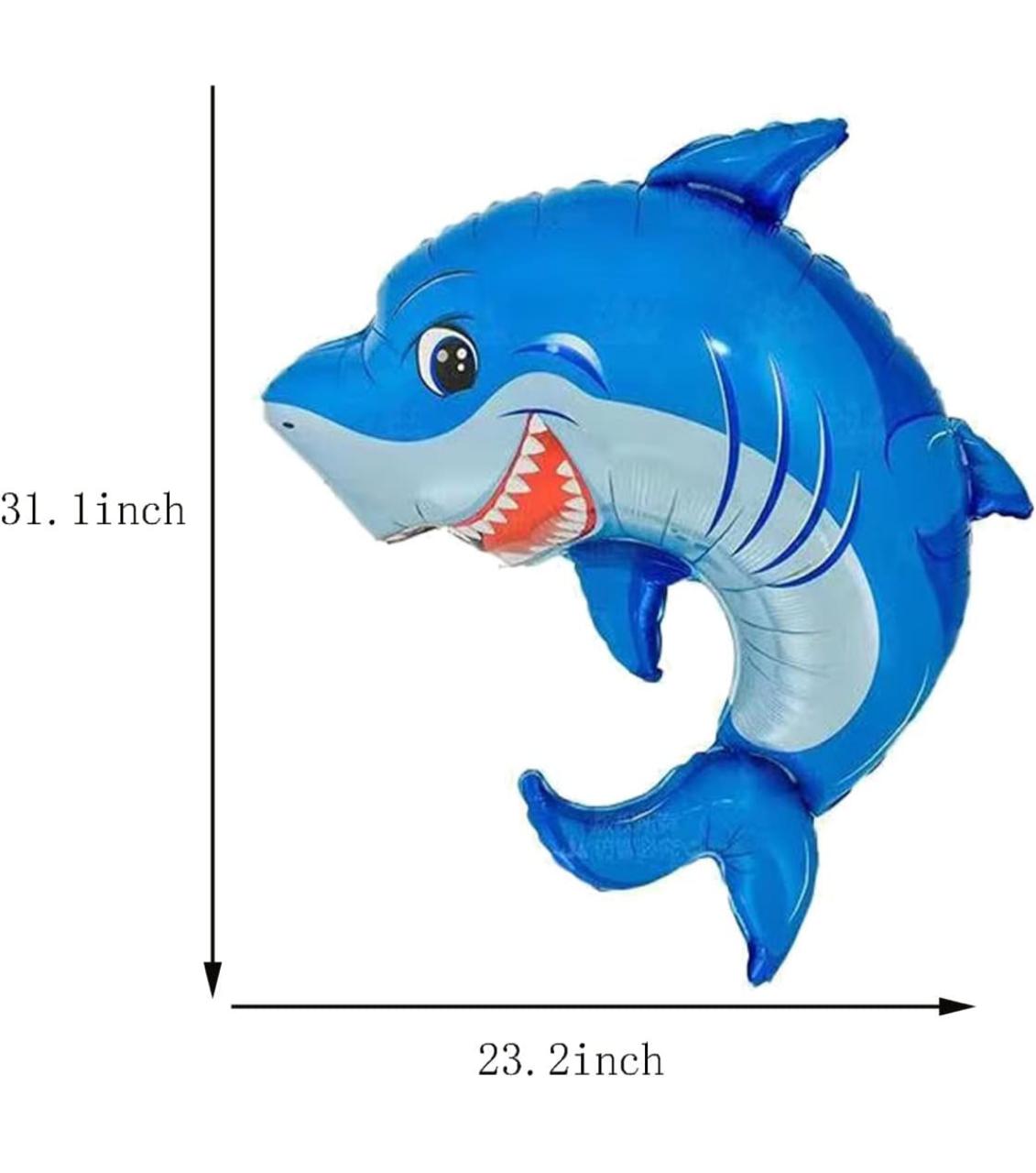 Shark Foil Balloons Under The Sea Party Decorations for Ocean Shark Theme Party Decoration Mylar Foil Shark Balloon