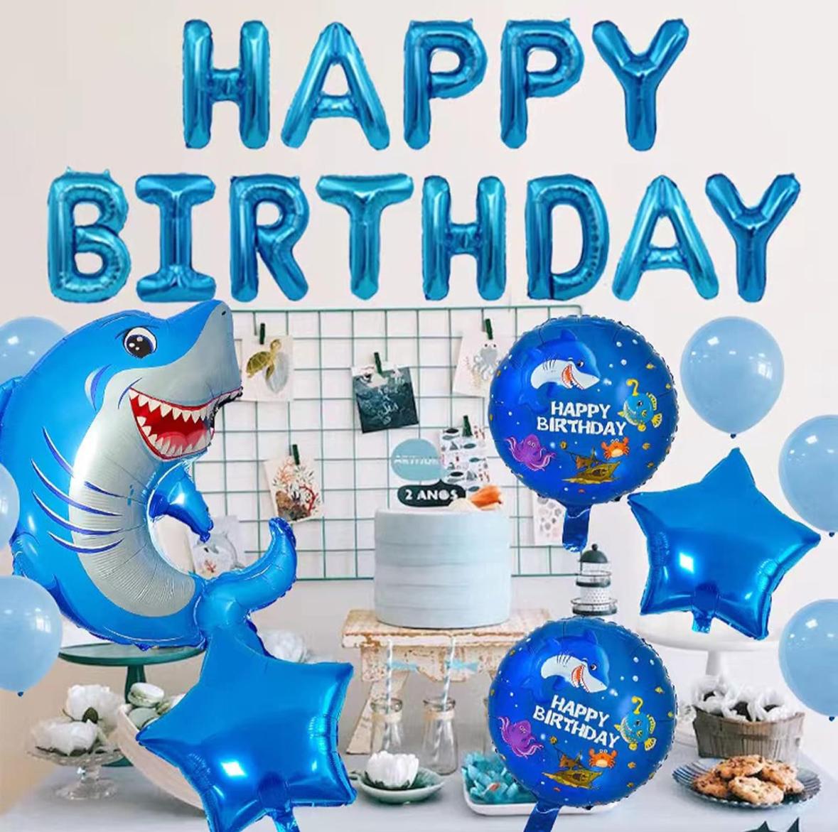 Shark Foil Balloons Under The Sea Party Decorations for Ocean Shark Theme Party Decoration Mylar Foil Shark Balloon