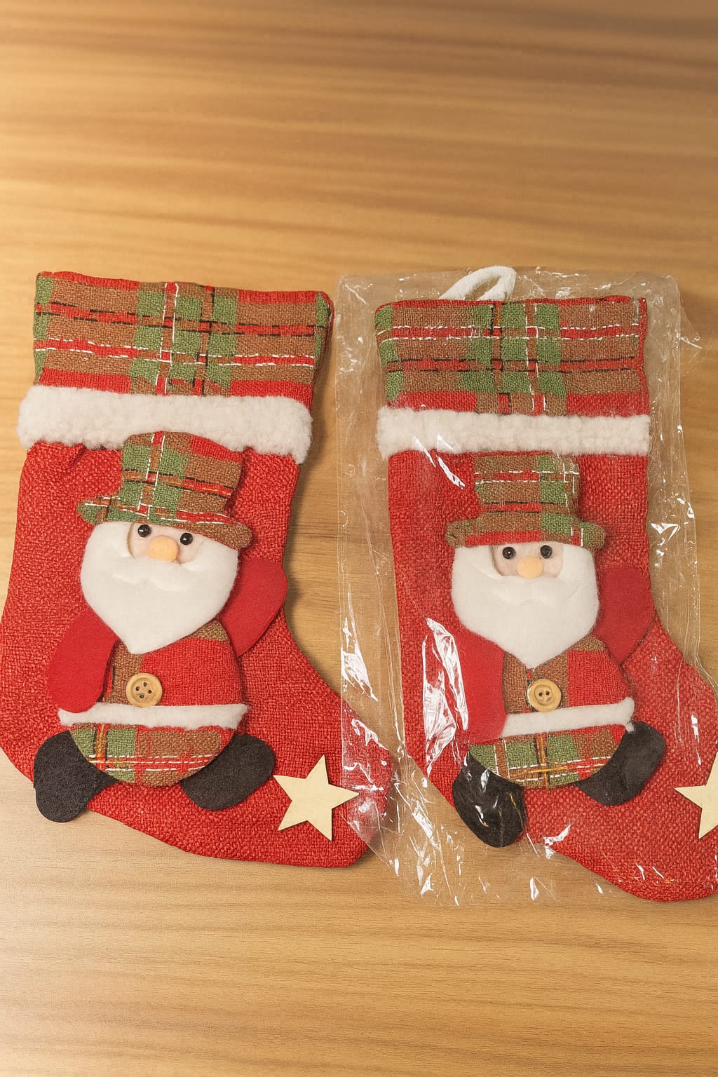 Santa Design Christmas Stocking | Festive Hanging Gift Bag for Xmas Decor set of 2 pcs