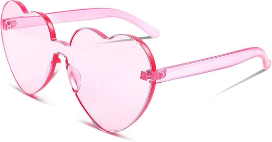 Heart Shaped Rimless Sunglasses for Women Colored Party - The Party Store