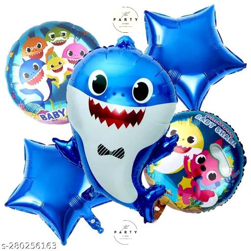 Baby shark Theme Birthday Foil Balloons for Kids Birthday Party Decoration