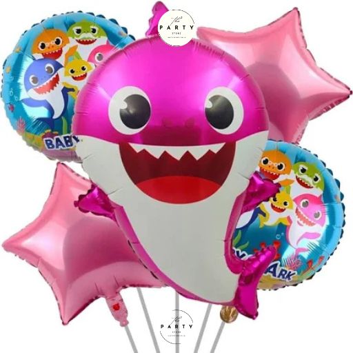 Baby shark Theme Birthday Foil Balloons for Kids Birthday Party Decoration