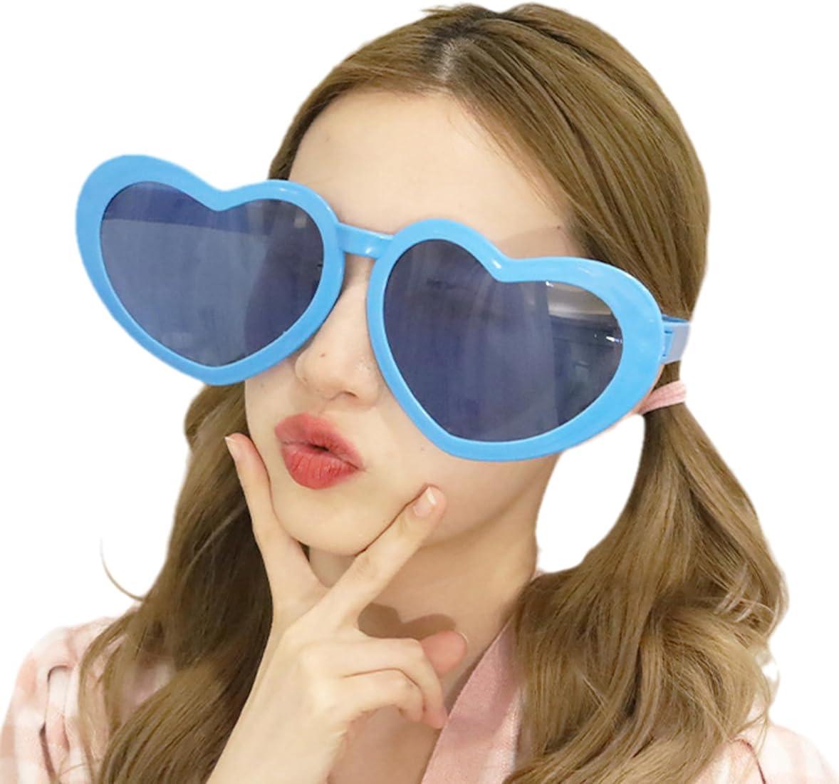 Funny Big Heart Shape Eye Glasses Colorful - The Party Store