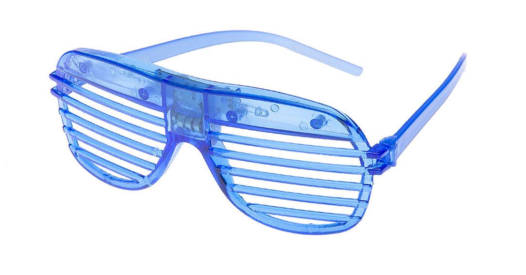 Light Up Slotted Rock Star Transparent Goggles Multicolor - The Party Store