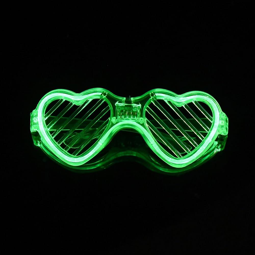 Heart Shaped Light up Glasses Favor Glow Unisex Glowing for Boys & Girls - The Party Store