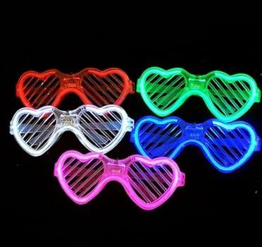Heart Shaped Light up Glasses Favor Glow Unisex Glowing for Boys & Girls - The Party Store