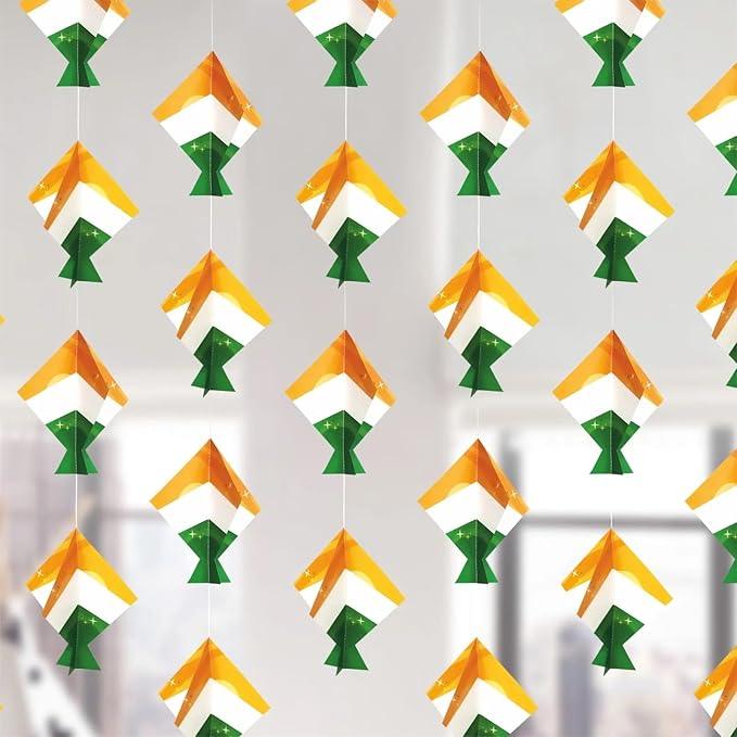 Tricolor Hanging Frills Garland for Independence Day | Republic Day Decoration - The Party Store