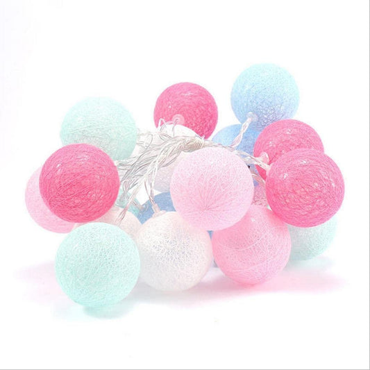 LED String Cotton Ball Lights - The Party Store