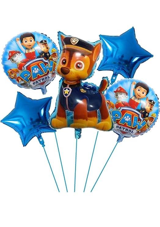 Paw Patrol Theme Birthday Decorations Balloon Pack Of 5 - The Party Store