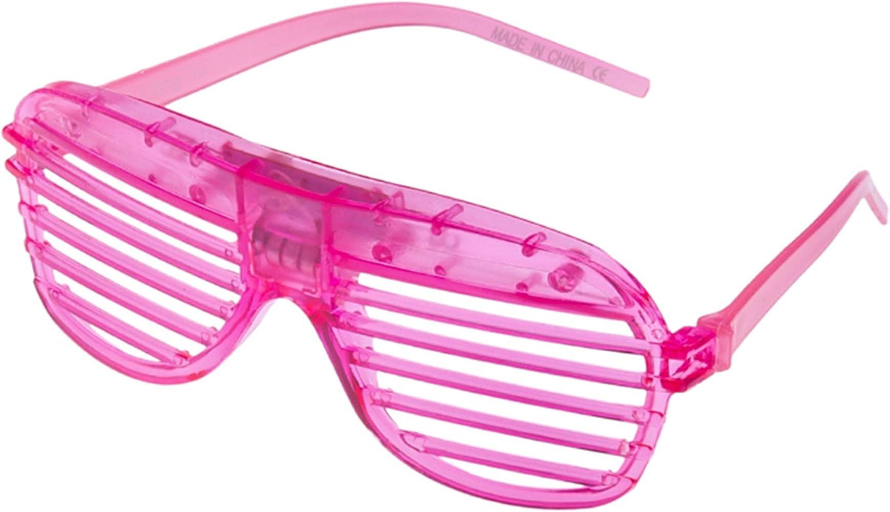 Light Up Slotted Rock Star Transparent Goggles Multicolor - The Party Store