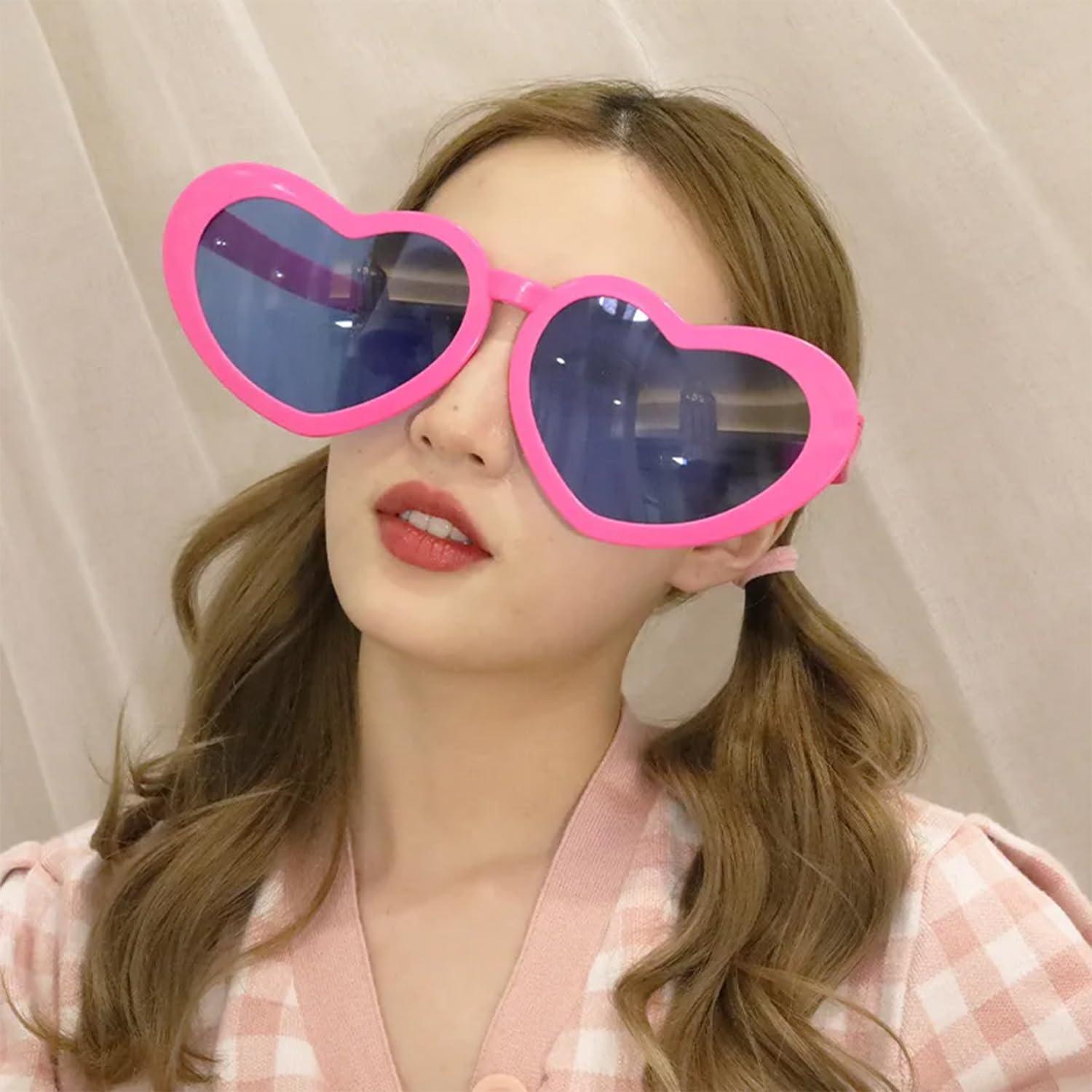 Funny Big Heart Shape Eye Glasses Colorful - The Party Store