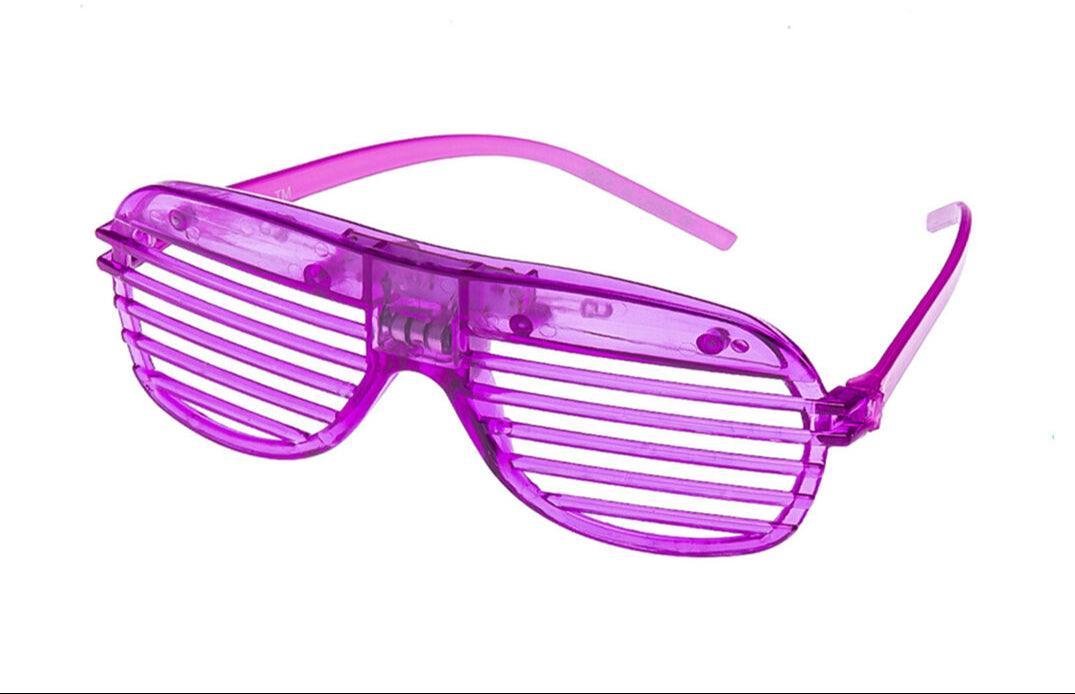 Light Up Slotted Rock Star Transparent Goggles Multicolor - The Party Store