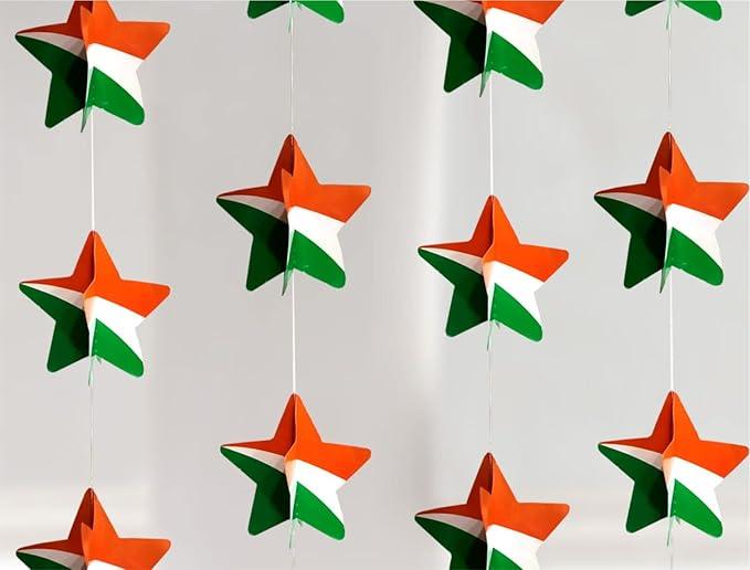 Tricolor Hanging Frills Garland for Independence Day | Republic Day Decoration - The Party Store