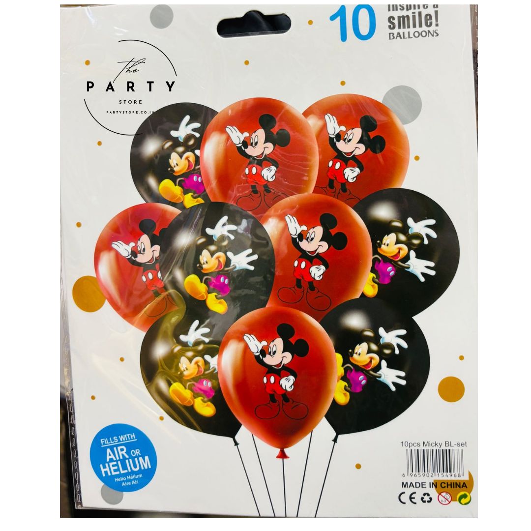 Micky Mouse theme Helium Inflatable balloons pack of 10