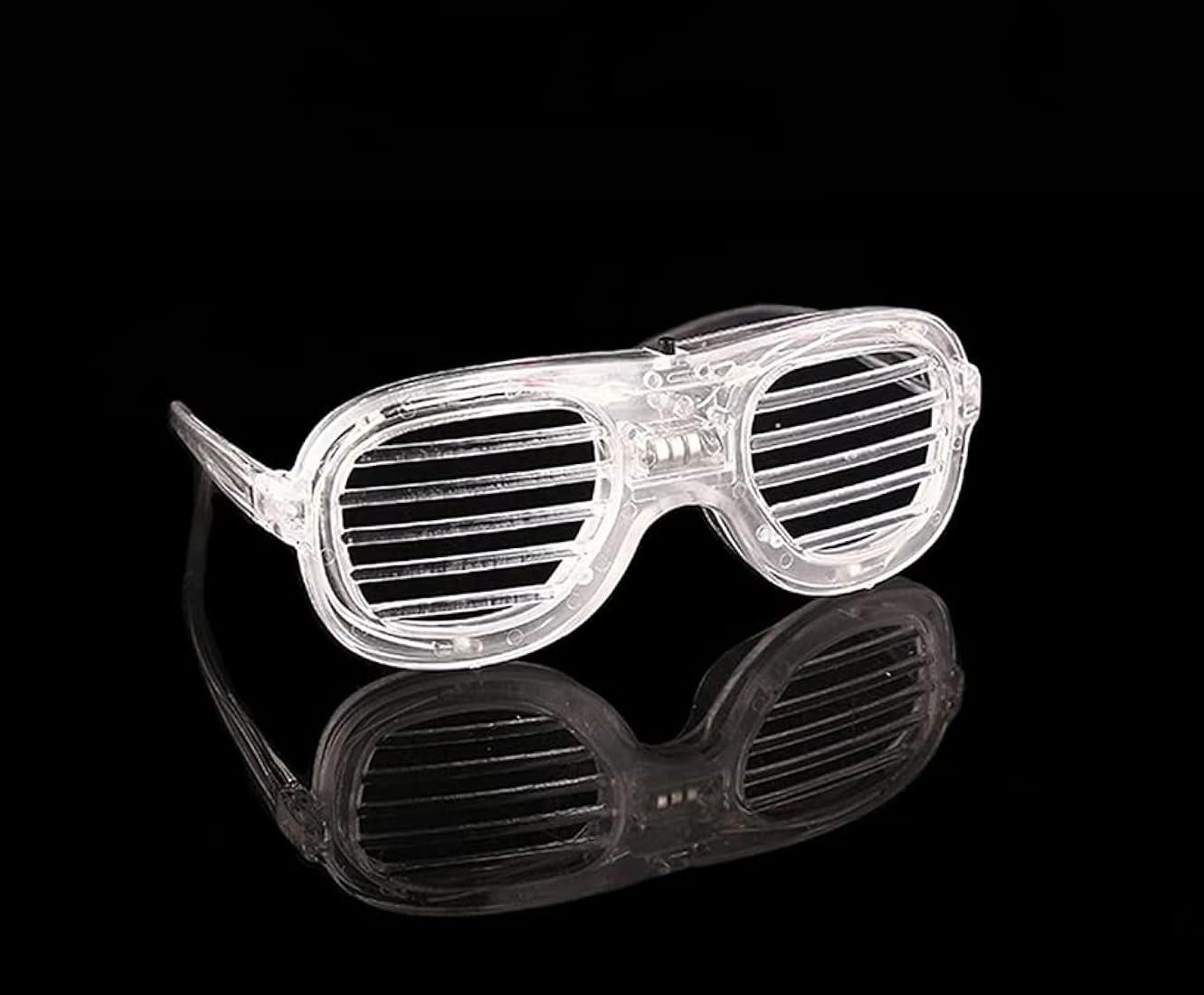 Light Up Slotted Rock Star Transparent Goggles Multicolor - The Party Store