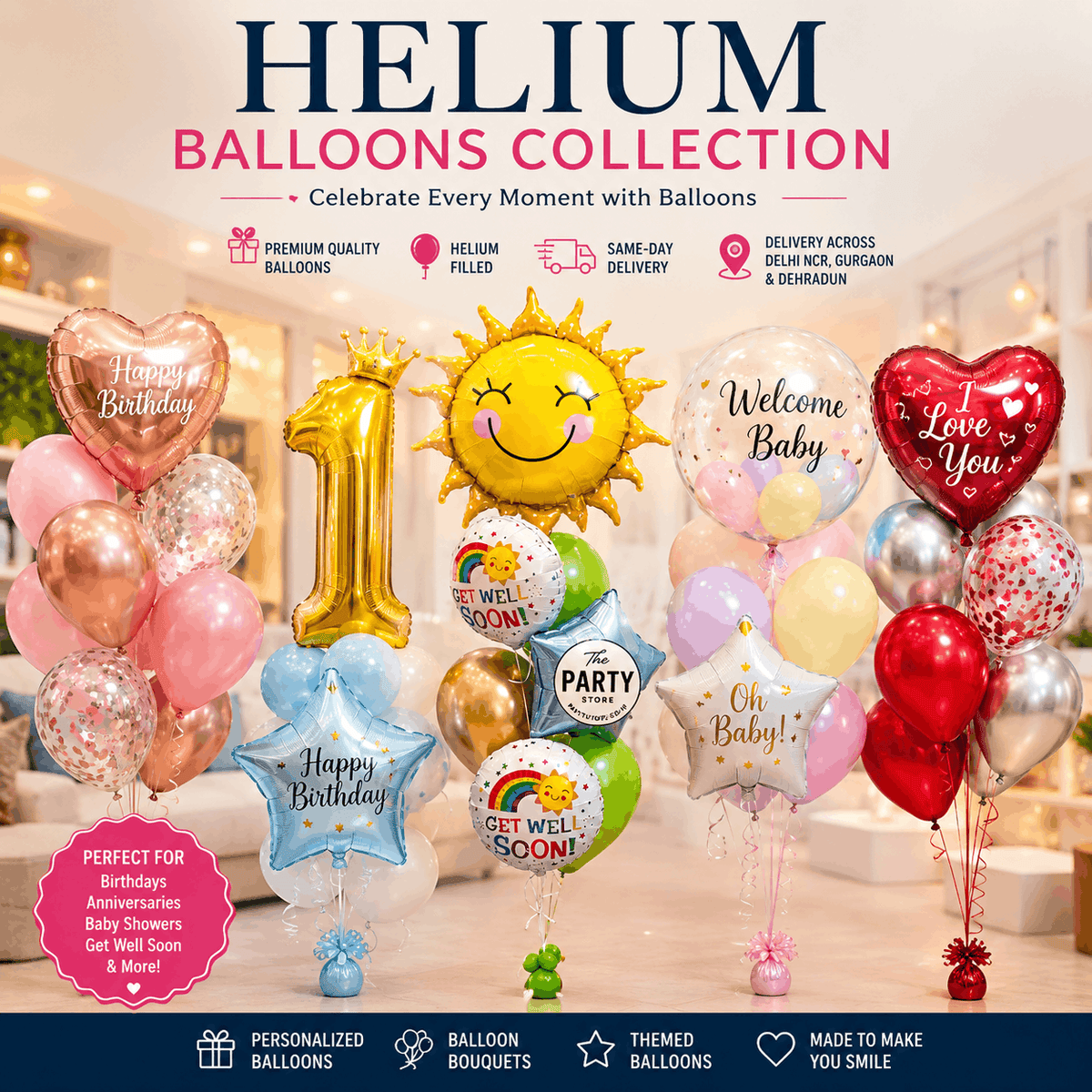 Balloon Shop in Dehradun | Helium Balloons, Party Supplies & Birthday Decorations