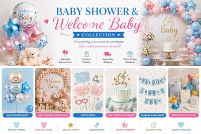 Baby Shower & Welcome Baby Balloons | Helium Balloon Bouquets | Party props | The Party Store