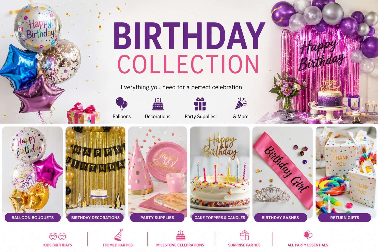Birthday Decorations, Balloons & Party Supplies in Gurgaon, Delhi NCR & Dehradun | The Party Store